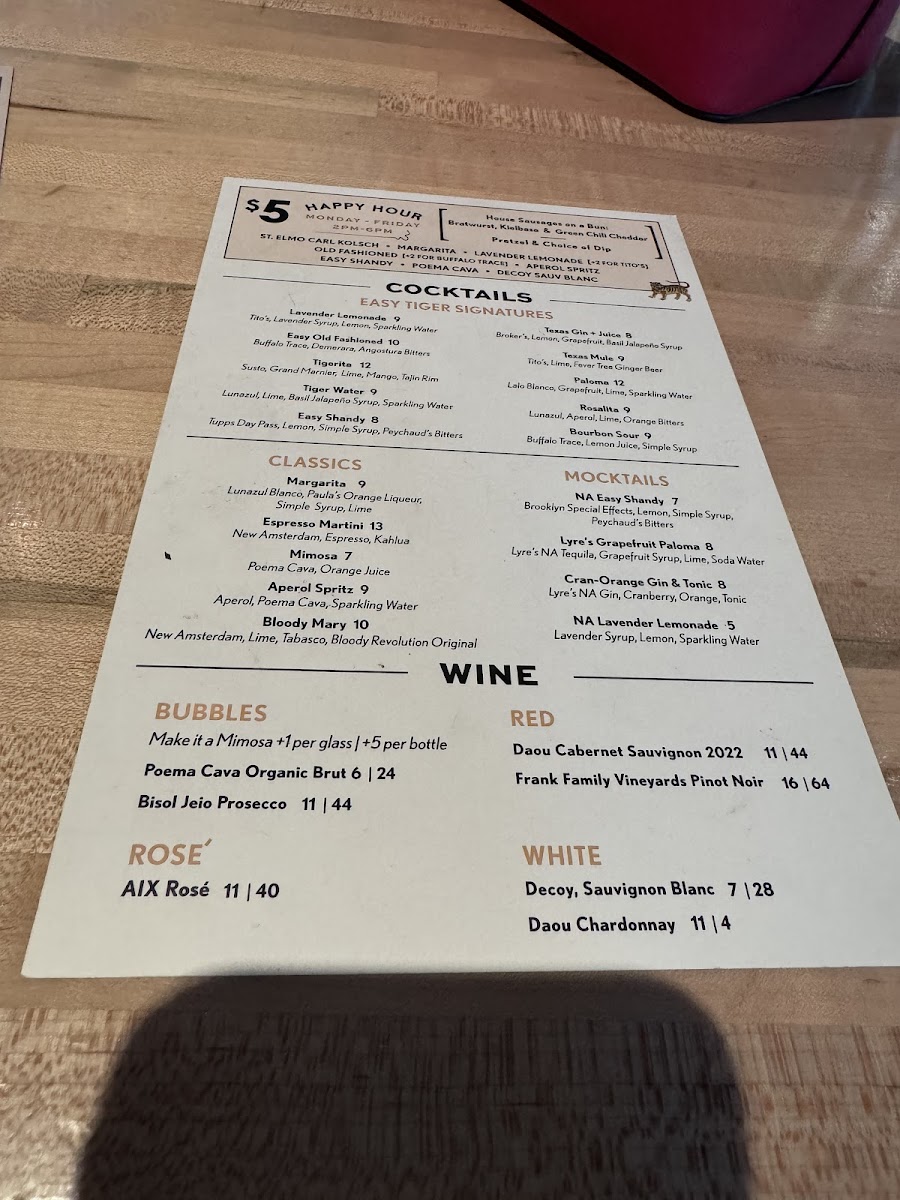 Easy Tiger - The Linc Menu - Image 6